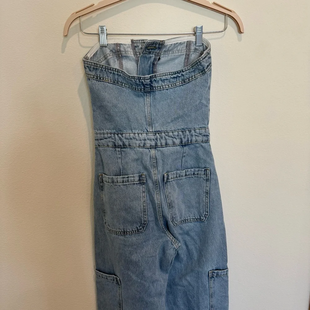 ASOS Strapless Denim Jumpsuit - Picture 9 of 12